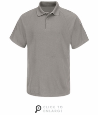 SMP8GY Men's Grey Classic Lightweight FR Short Sleeve Polo CAT-2