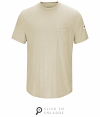 SMT6KH Men's Khaki Lightweight FR Short Sleeve T-Shirt CAT-1