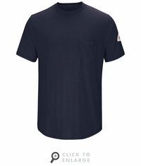 SMT6NV Men's Navy Lightweight FR Short Sleeve T-Shirt CAT-1