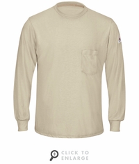 SMT8KH Men's Khaki Lightweight FR Long Sleeve T-Shirt CAT-1