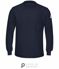 SMT8NV Men's Navy Lightweight FR Long Sleeve T-Shirt CAT-1