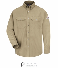 SMU2KH Men's Khaki Midweight FR Dress Uniform Shirt CAT-2