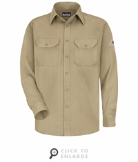 SMU4KH Men's Khaki Lightweight FR Uniform Shirt CAT-1