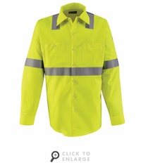 SMW4HV Men's Midweight FR Hi-Visibility Work Shirt CAT-2