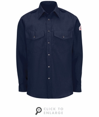 SNS2NV Men's Navy Lightweight Nomex FR Snap-Front Shirt CAT-1