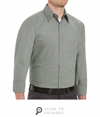 SP10HK Long Sleeve Hunter-Green/Khaki Micro-Check Work Shirt