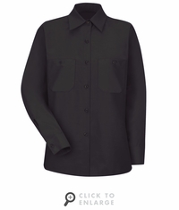 SP13 Women's Solid Long Sleeve Work Shirt