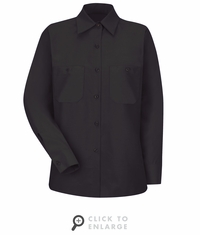 SP13BK Women's Black Long Sleeve Work Shirt