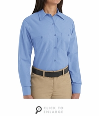 SP13LB Women's Light Blue Long Sleeve  Work Shirt