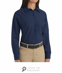 SP13NV Women's Navy Long Sleeve Work Shirt