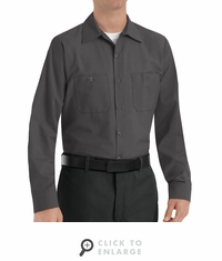 SP14CH Men's Charcoal Long Sleeve Industrial Work Shirt
