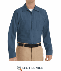 SP14DB Men's Dark Blue Long Sleeve Industrial Work Shirt
