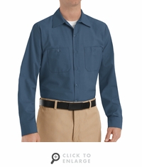 SP14DB Men's Dark Blue Long Sleeve Industrial Work Shirt