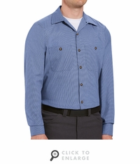 SP14G Long Sleeve Geometric Micro-check Work Shirt (2 Colors)