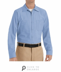 SP14LB Men's Light Blue Long Sleeve Industrial Work Shirt