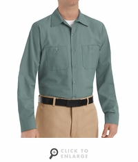 SP14LG Men's Light Green Long Sleeve Industrial Work Shirt
