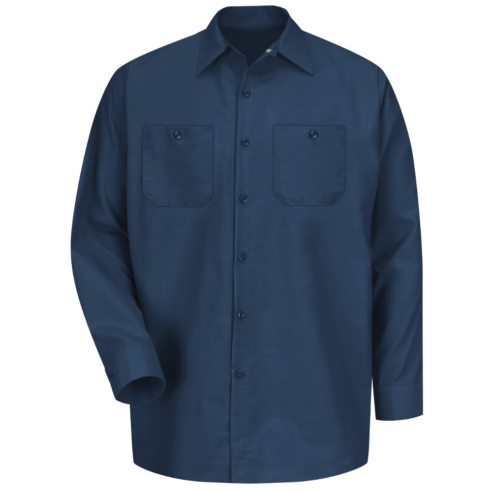 SP14NV Men's Navy Long Sleeve Industrial Work Shirt