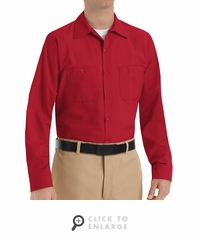 SP14RD Men's Red Long Sleeve Industrial Work Shirt