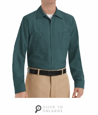 SP14SG Men's Spruce Green Long Sleeve Industrial Work Shirt