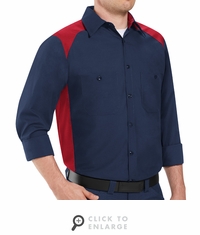 SP18RN Long Sleeve Red/Navy Motorsports Image Shirts