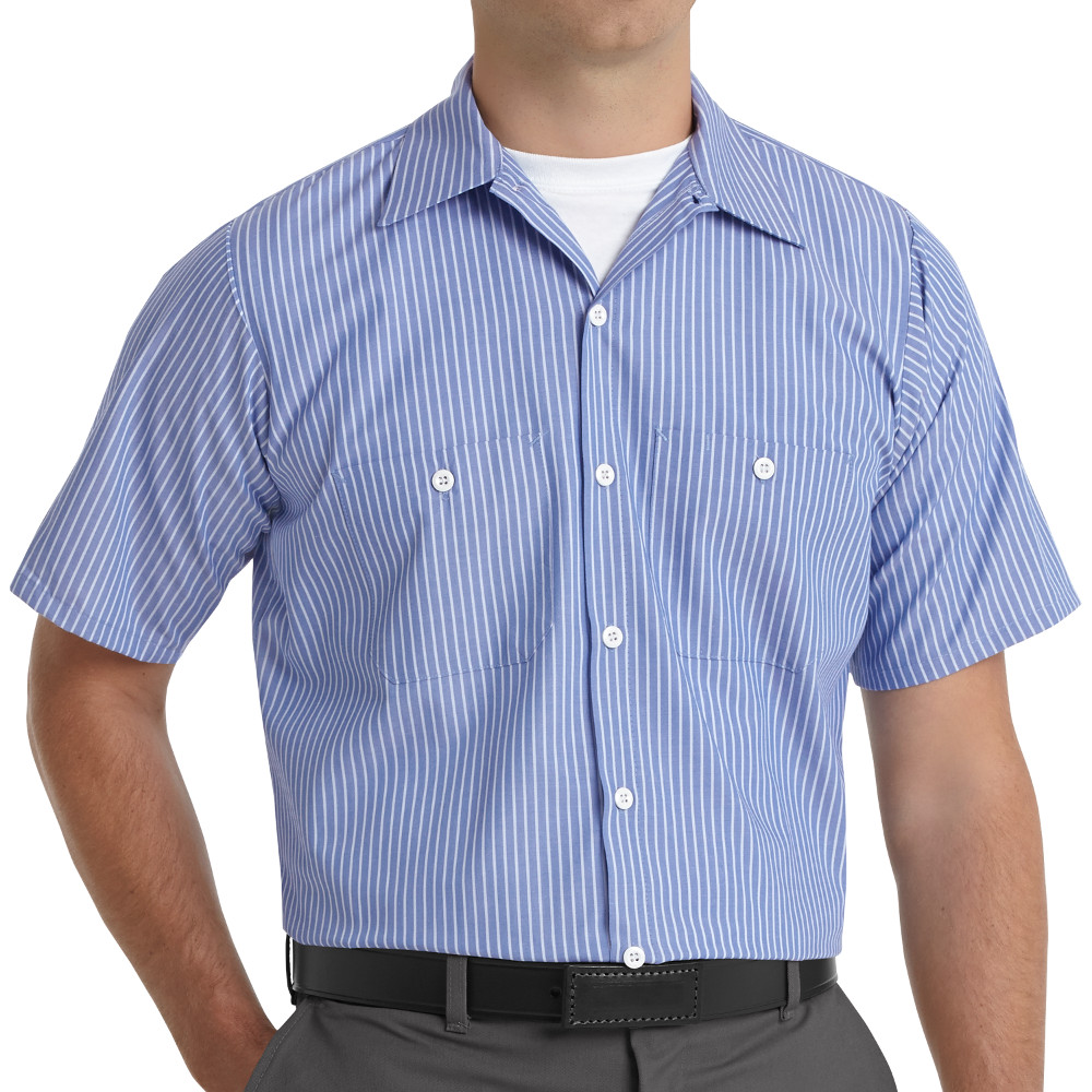 専用Y's switching stripe shirt SP20CW Short Sleeve Charcoal/White Stripe Industrial Work Shirt