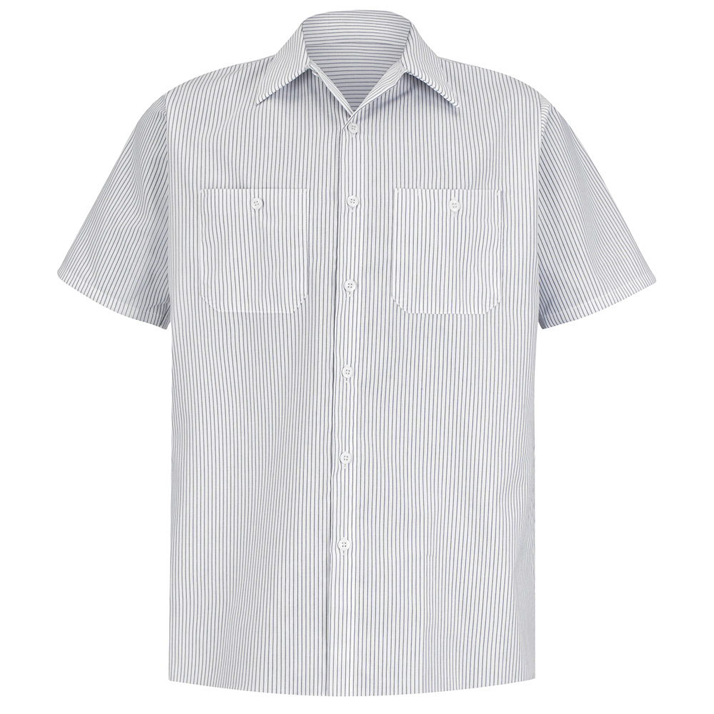 専用Y's switching stripe shirt SP20CW Short Sleeve Charcoal/White Stripe Industrial Work Shirt
