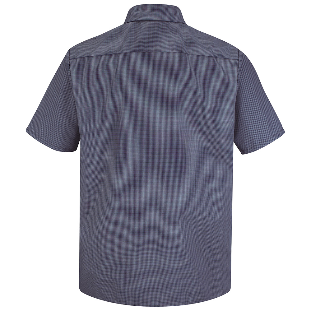SP20EX Short Sleeve Blue/Charcoal Micro-Check Work Shirt