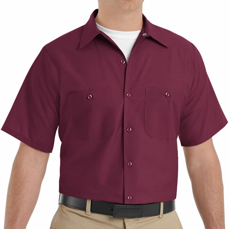Red Kap SP24 Industrial Short Sleeve Work Shirt - Burgundy, Burgundy / 3XL Red Kap SP24 Industrial Short Sleeve Work Shirt - Burgundy, Burgundy / 3XL