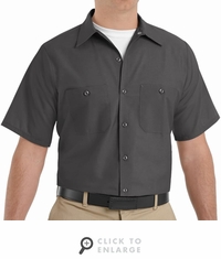 SP24CH Men's Charcoal Short Sleeve Industrial Work Shirt