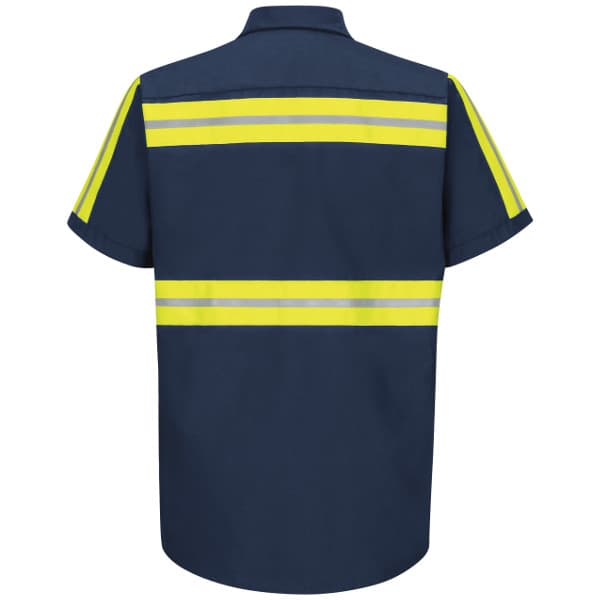 SP24EN Short Sleeve Enhanced Visibility Industrial Navy Work Shirt