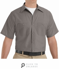 SP24GY Men's Grey Short Sleeve Industrial Work Shirt