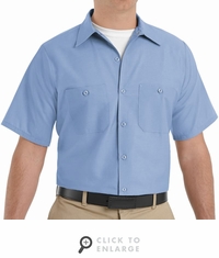 SP24LB Men's Light Blue Short Sleeve Industrial Work Shirt