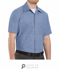SP24M Short Sleeve Geometric Micro-Check Work Shirt