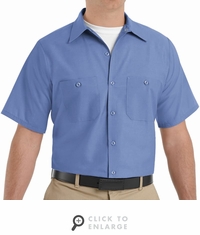 SP24MB Men's Petrol Blue Short Sleeve Industrial Work Shirt
