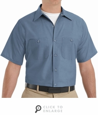 SP24PB Men's Postman Blue Short Sleeve Industrial Work Shirt
