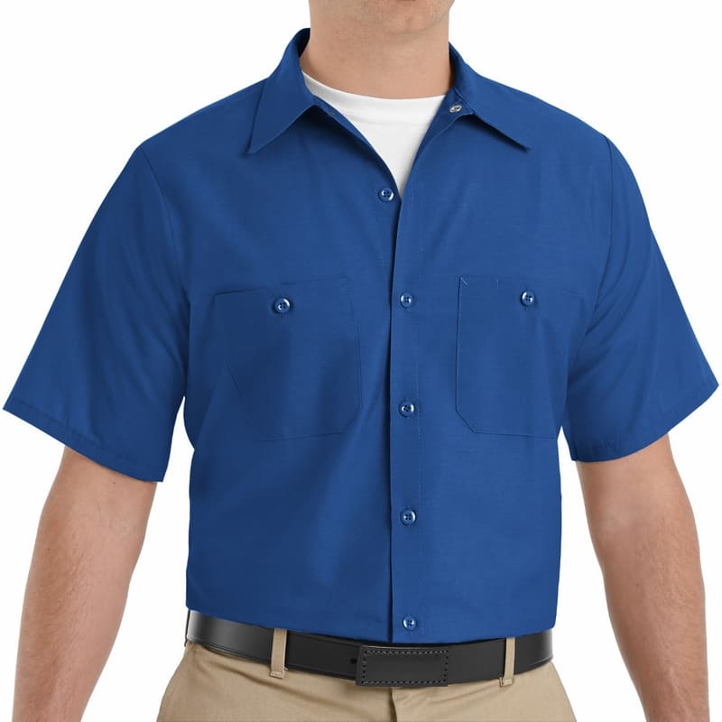 royal blue mens short sleeve dress shirt Mens Short Sleeve Tonsure Collar Clergy Shirt (Royal Blue)