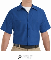SP24RB Men's Royal Blue Short Sleeve Industrial Work Shirt