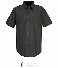 SP24SDLT Men's Long Tail Short Sleeve Solid Ind Work Shirt