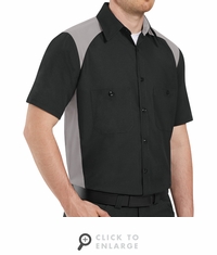 SP28BG Short Sleeve Silver/Black Motorsports Image Shirts