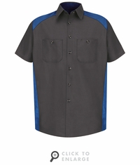 SP28CR Short Sleeve Charcoal/Royal Motorsports Image Shirt