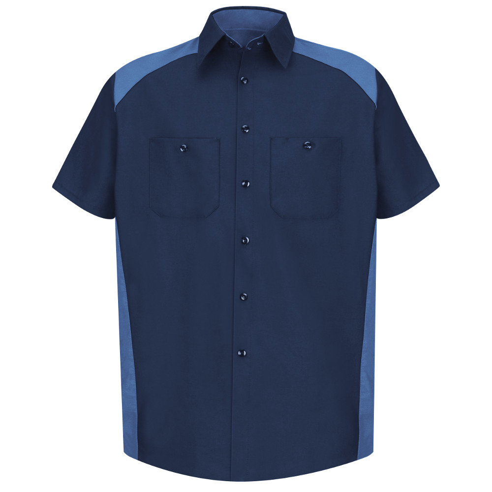 ★ POSZER★ Crinkle Short Sleeve T-Shirt Blue 242CSSTS040F SP28NP Short Sleeve Navy/Postman Motorsports Image Shirt