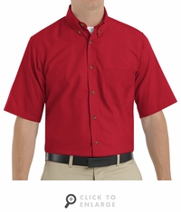 SP80RD Men's Red Short Sleeve Button Down Poplin Shirts