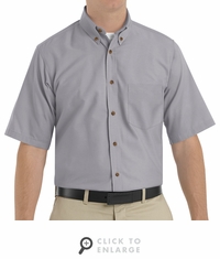 SP80SV Men's Silver Gray Short Sleeve Button Down Poplin Shirts