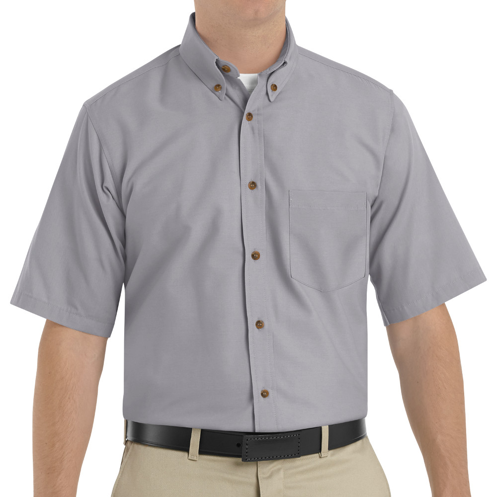 Red Kap SP80 Men's Poplin Dress Shirt - Short Sleeve - Silver - 3XL