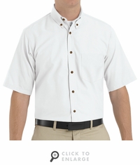 SP80WH Men's White Short Sleeve Button Down Poplin Shirts