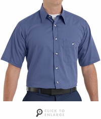 SP84GB Short Sleeve Gray/Blue Mini-Plaid Work Shirt