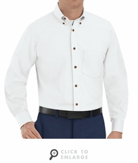 SP90WH Men's White Long Sleeve Button Down Poplin Shirts