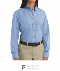 SP91LB Women's Light Blue Long Sleeve Button Down Poplin Shirts