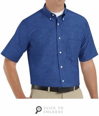 SR60FB Short Sleeve French Blue Men's Executive Button-Down Shirt