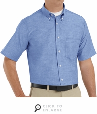 SR60LB Short Sleeve Light Blue Men's Executive Oxford Button-Down Shirt